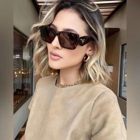 PRADA SYMBOLE PR 08YS 01V-8C1 Honey Havana Brown Lens Women Sunglasses - Picture 7 of 9